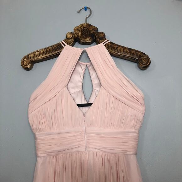 Vivian Diamond Dessy Collection Blush Chiffon Cut Out Maxi Bridesmaid 2906 - Picture 6 of 13